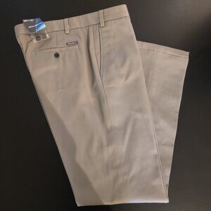 NWT Eddie Bauer 36x34 Men's Dress Chino Pants Flat Front Classic Fit Taupe